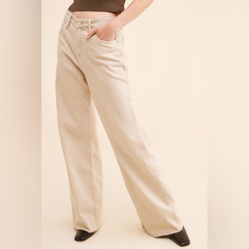 GOOD AMERICAN • Good ease relaxed wide leg jeans - tan size 28/6